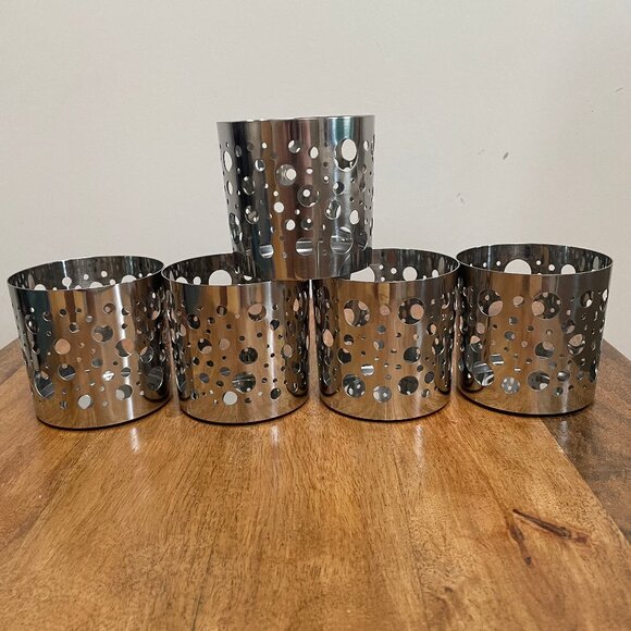 5x Circle Motif Candle Holders - Picture 1 of 5